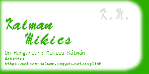 kalman mikics business card